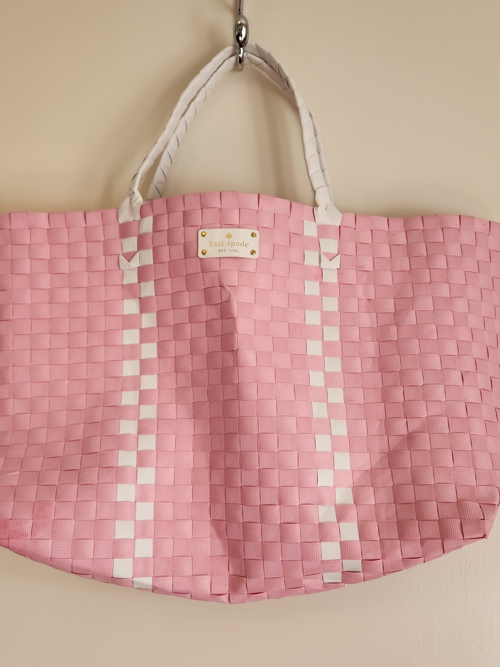 kate spade Pink Woven Tote Bag